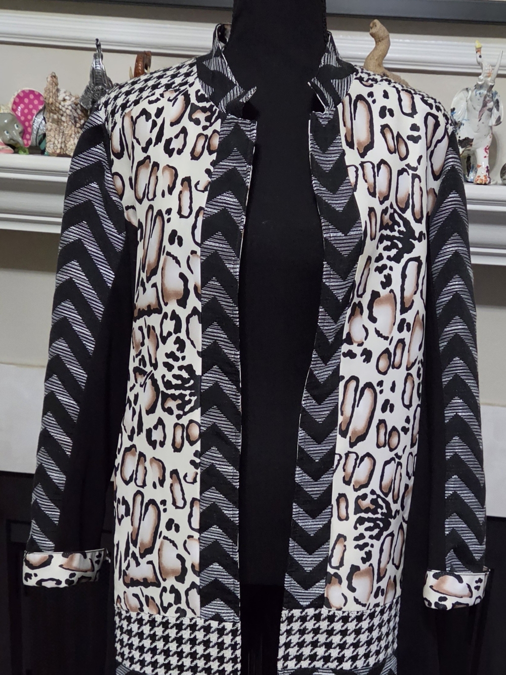 Moka Sport Vintage "Mix-it-Up" Open Front Blazer Jacket 🐆